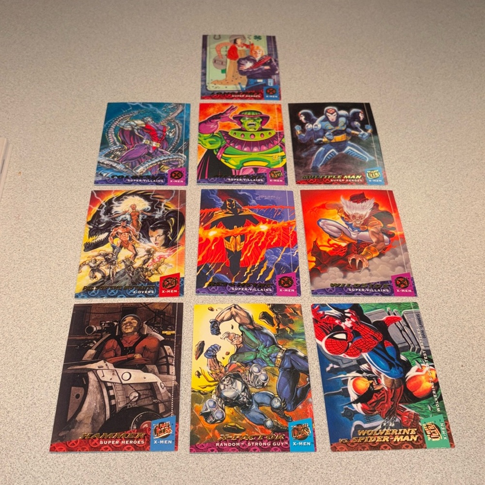 ‘94 Fleer Ultra Collectors Cards by Marvel Superheroes Supervillains and X Overs